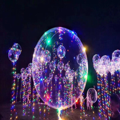 

Christmas Party Balloons LED Lights Up BOBO Transparent Colorful Flash String Decorations City Wedding Home Cour