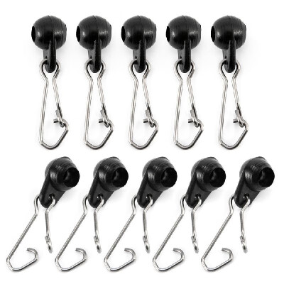 

10pcs Fishing Zip Slider Beads Fishing Line Snap Hook Connector Terminal Tackle Line Rigs