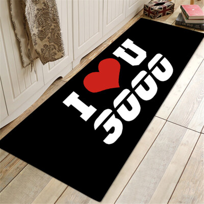 

Gobestart I love You Three Thousand Times Pattern Square Area Rug FLeece Kitchen Bathroom 60X180CM