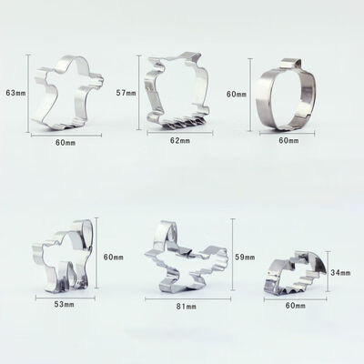 

Stainless Steel Biscuit Decoration Mold Set Creative Halloween Six-piece Diy Baking Tools Kitchen Bakery Dinning Mold Pastry
