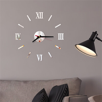

Gobestart 3D DIY Roman Numbers Acrylic Mirror Wall Sticker Clock Home Decor Mural Decals