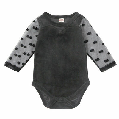

Newborn Baby Girls Mesh Sleeve Romper Jumpsuit Bodysuit Bowknot Clothes Outfits