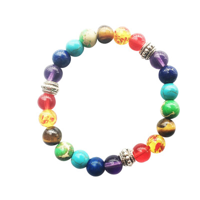 

Rainbow Colourful Natural Agate Stone Bracelet Accessory Pair Bracelet Unisex Pair Bracelet Jewelry Hot Gift