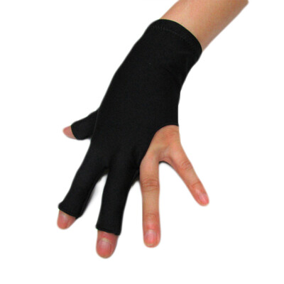 

2Pcs Fabric Snooker Billiard Cue 3 Finger Gloves Left-Handed Exposed Finger Glove Elastic Billiard Gloves