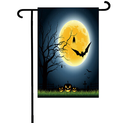 

Toponeto Halloween Bat Pumpkin Witch Garden Banner Home Decoration Banner 30x45cm