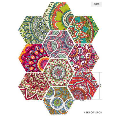 

10pcs Lot Waterproof Hexagon Stickers Diy Self Adhesive Tile Art Wall Decal Sticker Kitchen Bathroom Anti-slip Floor Stickers