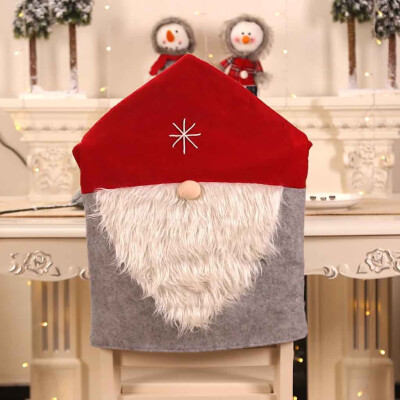 

〖Follure〗Party Christmas Decoration Santa Claus Table Red Hat Decor Dinner Chair Cover