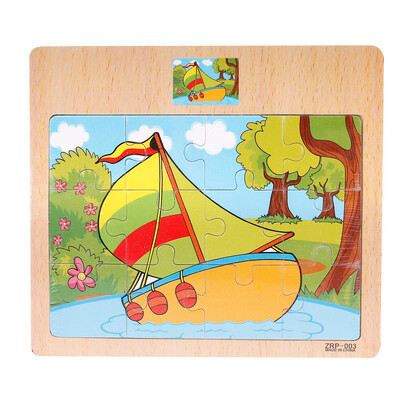 

Siaonvr Wooden Jigsaw Puzzle toy Children Cartoon Animal Traffic Learning Puzzle Toys