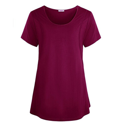 

Women Pregnant T-shirt Short-sleeved Layered Breastfeeding Tops Tees T-shirt