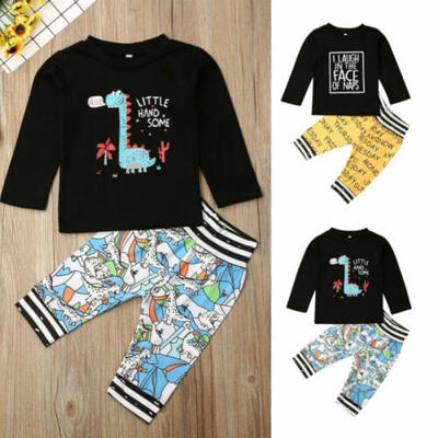 

Newborn Infant Kid Baby Boy Girl Long Sleeve Tops T-Shirt Pants Outfits Clothes