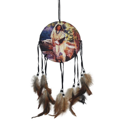 

Hot Sales Native American Decoration Brown Long Dream Catcher Beaded Decor Ornament Craft Gift