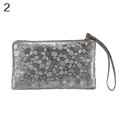 

Women\s Glitter Faux Leather Wristlet Clutch Purse Travel Toiletry Makeup Bag