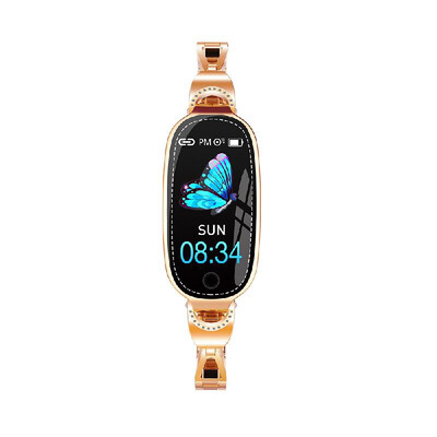 

F18 Women Smart Bracelet 096 TFT Screen BT40 Heart Rate Blood Pressure Sleep Monitoring IP67 Waterproof Timer Pedometer Calorie