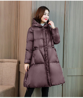 

Down coat womens long section casual slim cotton jacket jacket