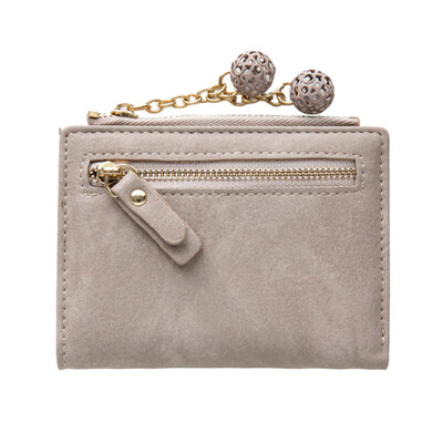 

Women Solid Color Short Multi-slot Zipper Wallet Card Cash Holder Clutch Purse