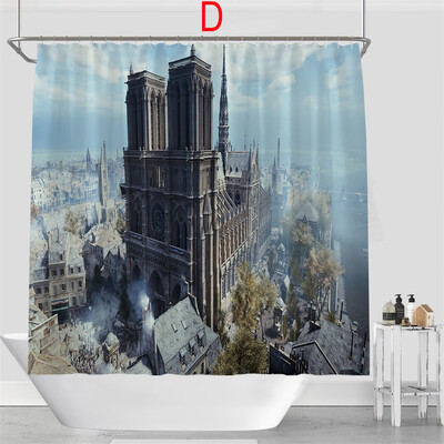 

Toponeto Digital Printing Creative Scenery Shower Curtain Bathroom Fabric Shower Curtain