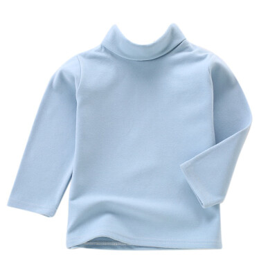 

Childrens Unisex Autumn Winter Fashion Casual Solid Color Turtleneck Long Sleeves Shirt Top Long Sleeves Shirt