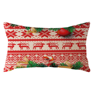 

Tailored Christmas Santa Claus Pillow Case Linen 30x50cm Throw Cushion Cover Home Decor