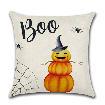 

Halloween Theme Linen Pillow Case Cover Ghost Witch Pumpkin throw pillow case Party Supplies