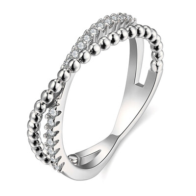 

Cross Finger Ring For Lady Princess Women Ring Paved Zircon Luxury Wedding Engagement Ring