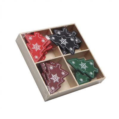 

Toponeto 20pcsbox Christmas Wooden Labels Christmas Closet Window Wall Stickers Decor