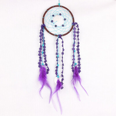 

New Dream Catcher with Purple Floral Feather Car Wall Hanging Decor Ornament Crafts