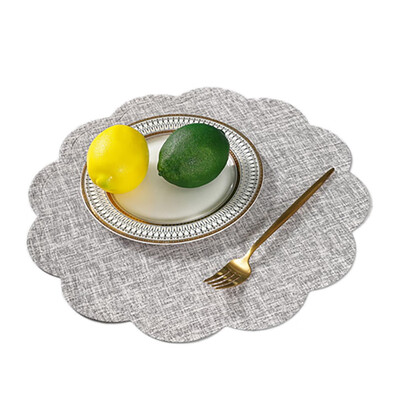 

Round Shape Solid Color PU Western Food Mat Heat Waterproof Oil proof Insulation Decorative Table Mat Coasters