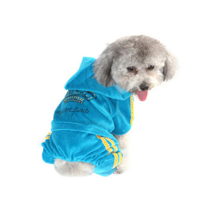 

Velvet Four-legged Suit Blue Pink Pets Clothing Dogs And Cats Letter Print Warm Thick Romper Jumpsuit Bodysuit Velvet Outfit Set