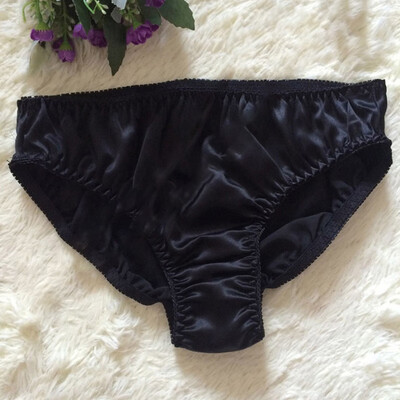 

Women Silk Panties Briefs Middle Waist Seamless Underpants Breathable Underwear