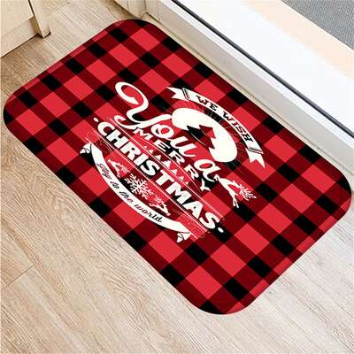 

Gobestart Christmas Print Doormat Xmas Kitchen Bathroom Anti-Slip Floor Mat Carpet Foot Pad Rug