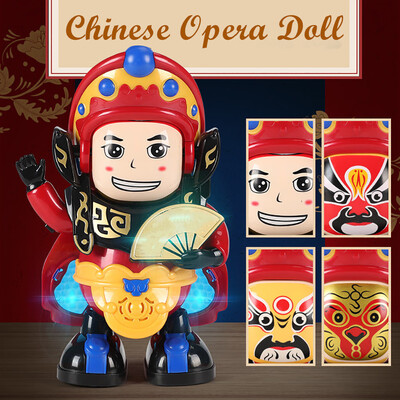 

YIWULATraditional Feature Chinese Opera Face Changing Doll Light Music Dance Robot Toy