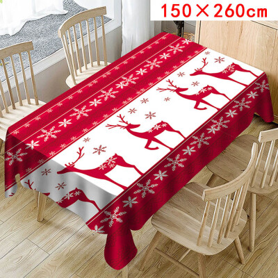 

Toponeto Christmas Tablecloth Print Rectangle Table Cover Holiday Party Home Decor