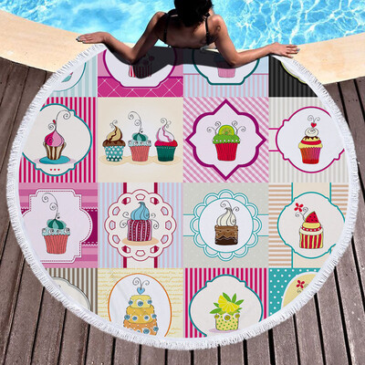 

Gobestart 1 PC Round Beach Pool Home Shower Towel Blanket Table Cloth Yoga Mat