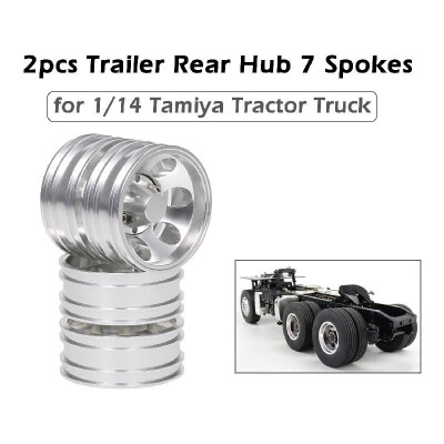 

2pcs Trailer Rear Hub Aluminum Alloy Rim 7 Spokes for 114 Tamiya Tractor Truck RC Climber Trailer