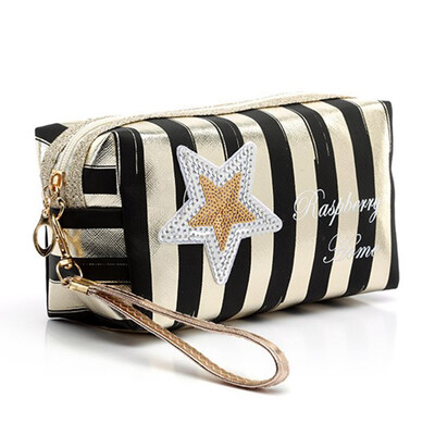 

New Women Strip Make Up Bag Waterproof Laser Cosmetic Bags Pvc Pouch Wash Toiletry Bag Travel Organizer Case