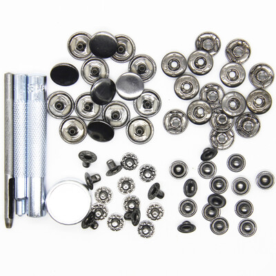 

15mm 15pcs a Set of Metal Snap Button with Fastener Installation Tool for Children&Adult Clothes&Leather