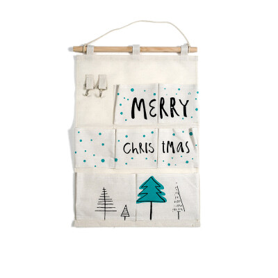 

Christmas Printed Cloth Storage Bag Creative Christmas Door Decor Storage Bag