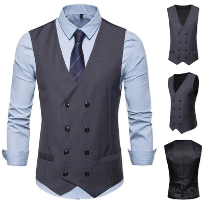 

Toponeto Mens Fashion Business Casual Wedding Waistcoat Tops Vest Jacket Top Coat