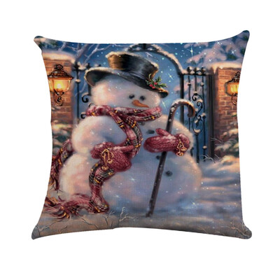 

Tailored Xmas Cotton Pillow Case Linen Cushion Cover Merry Christmas Home Decoration
