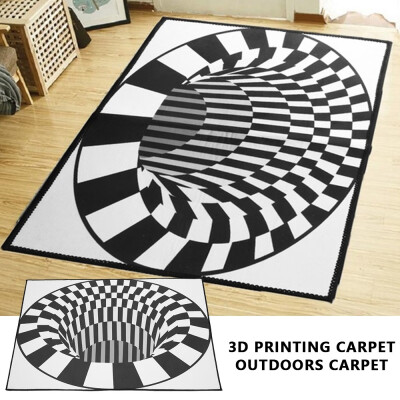 

Creative 3D Bottomless Hole Area Rug Carpet Anti-Skid Shaggy Floor Mat Home Living Room