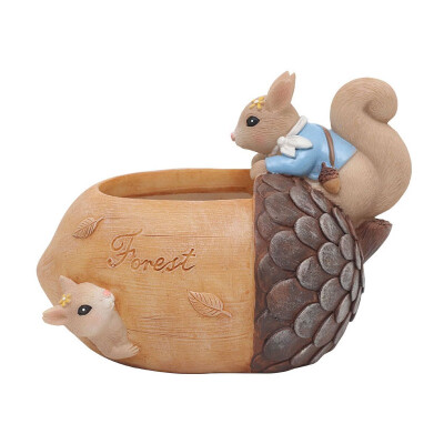 

Cartoon Squirrel Flowerpot Cute Plant Pot Flower Pot Resin Succulent Pots Desktop Decoration For Home Office