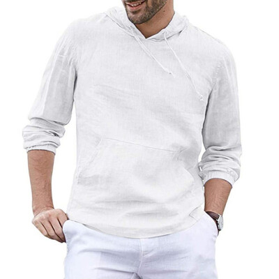 

Mens Plus Size Casual Long Sleeve Hoodie Pullover Sweatshirt Slim Fit Solid Tops