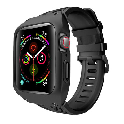 

〖Follure〗Silicone Band Strap Watch bandBelt Watch Case Cover for Apple iWatch 4 44mm A