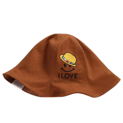 

Summer Kids Girls Boys Cotton Sun Hat Bucket Sunscreen Outdoor Beach Cap Cartoon Casual Hat UV Protection Casual Cap