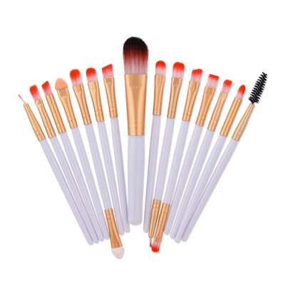 

Drop Shipping Pro 15pcs Beauty Wooden Handle Makeup Brush Set Tools Make-up Toiletry Kit Wool Make Up Brush Set