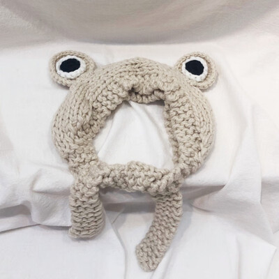 

Baby Boy Girl Cartoon Hats Winter Warm Lined Earmuffs Knitted Big Warm Earmuffs Hat Thickened Cap