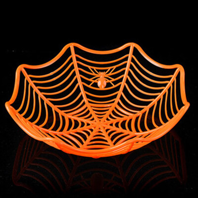 

Usable Halloween Decor Plastic Fruits Basket Spider Web Candy Basket Party Bar Snack Storage Baskets