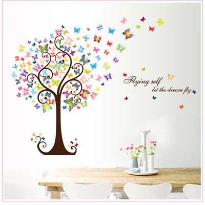 

Home Decor DIY Romantic Butterfly Tree Removable Wall Sticke Bedroom Living Room At Home PVC Decals