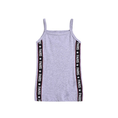 

Summer Casual Baby Girls Letter Pattern Dress Cotton Kids Toddler Sleeveless Sundress Fashion Loose Dress 2-6T