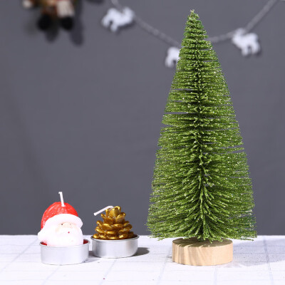 

Toponeto Christmas Tree Mini Light Green Pine Tree With Wood Base DIY Craft Table Decor